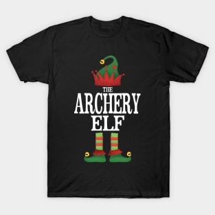 Archery Elf Matching Family Group Christmas Party Pajamas T-Shirt